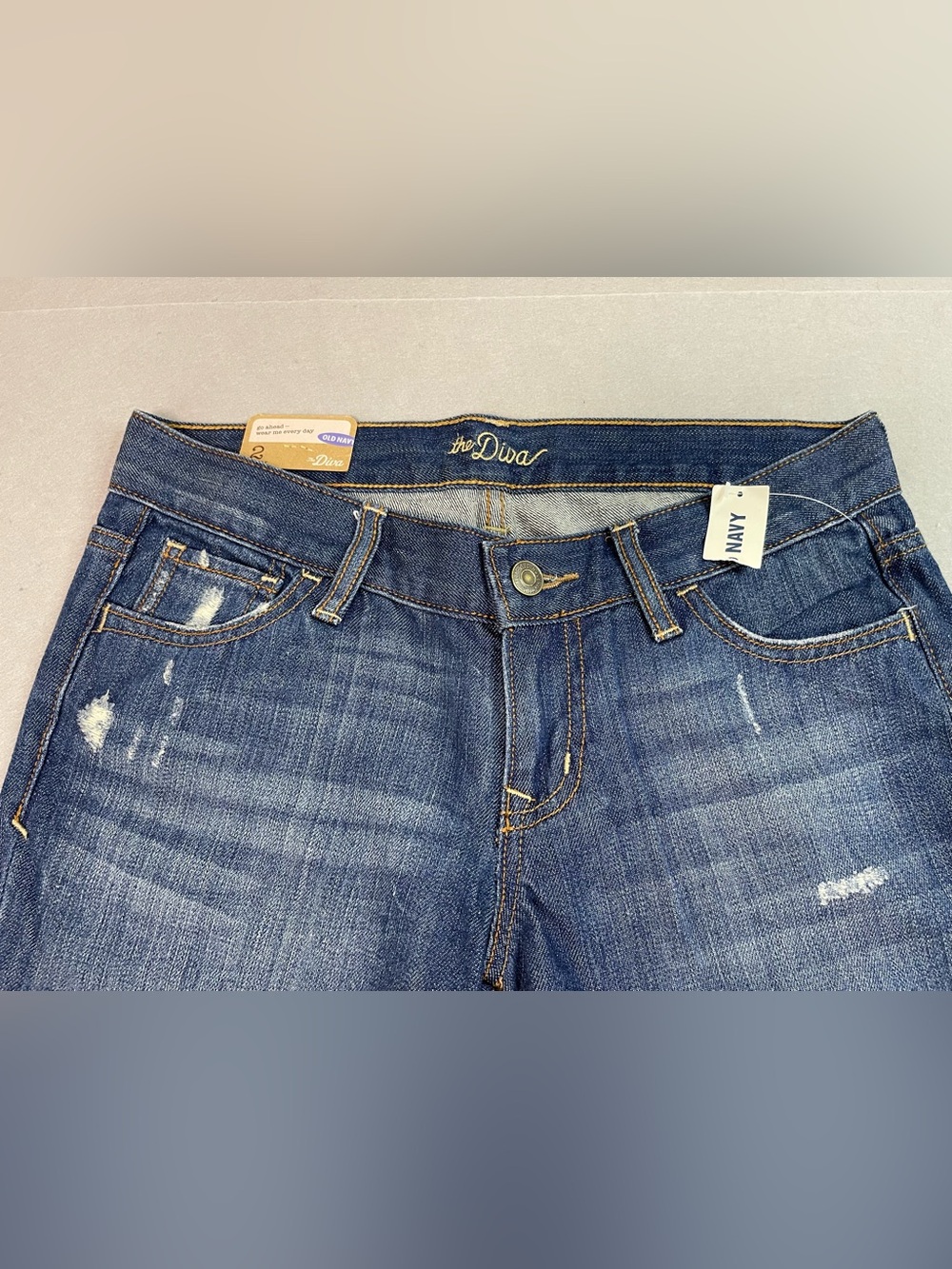 Old Navy Womens Diva Jeans Size 2 regular Blue Denim Cotton Stretch